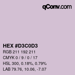 Color code: HEX #D3C0D3 | qconv.com