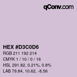 Color code: HEX #D3C0D6 | qconv.com