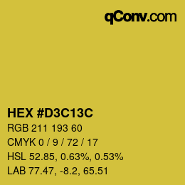 Color code: HEX #D3C13C | qconv.com