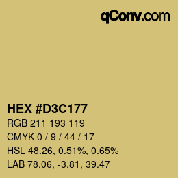 カラーコード: HEX #D3C177 | qconv.com