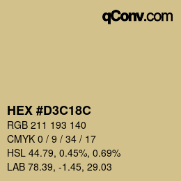 Color code: HEX #D3C18C | qconv.com