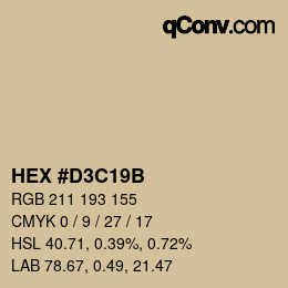 Color code: HEX #D3C19B | qconv.com