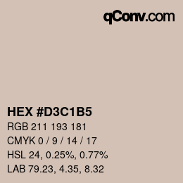 Color code: HEX #D3C1B5 | qconv.com