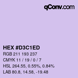Color code: HEX #D3C1ED | qconv.com