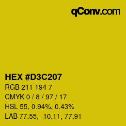 Color code: HEX #D3C207 | qconv.com