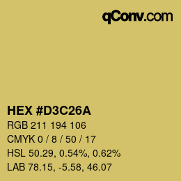 Color code: HEX #D3C26A | qconv.com
