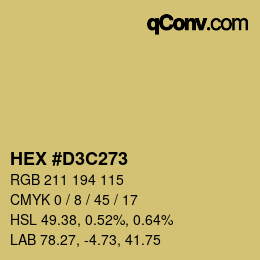 Color code: HEX #D3C273 | qconv.com