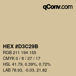 Color code: HEX #D3C29B | qconv.com