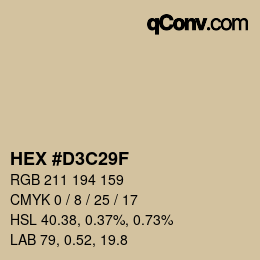Color code: HEX #D3C29F | qconv.com