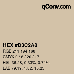 Color code: HEX #D3C2A8 | qconv.com