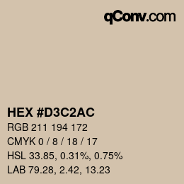 Color code: HEX #D3C2AC | qconv.com