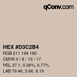 Color code: HEX #D3C2B4 | qconv.com