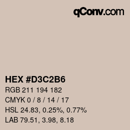 Color code: HEX #D3C2B6 | qconv.com