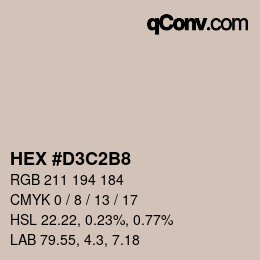 Color code: HEX #D3C2B8 | qconv.com
