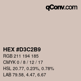 Color code: HEX #D3C2B9 | qconv.com