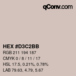 Color code: HEX #D3C2BB | qconv.com