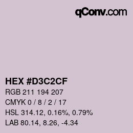 Color code: HEX #D3C2CF | qconv.com