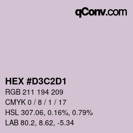 カラーコード: HEX #D3C2D1 | qconv.com