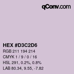 Farbcode: HEX #D3C2D6 | qconv.com