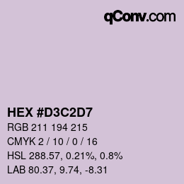 Color code: HEX #D3C2D7 | qconv.com