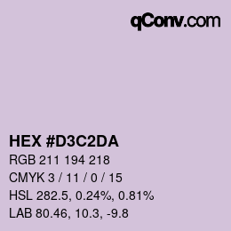 カラーコード: HEX #D3C2DA | qconv.com