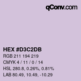 Color code: HEX #D3C2DB | qconv.com