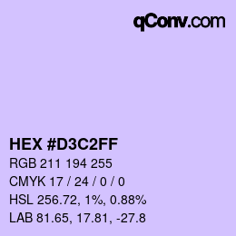 Código de color: HEX #D3C2FF | qconv.com