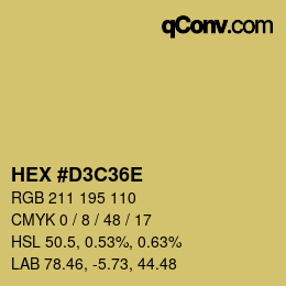 Color code: HEX #D3C36E | qconv.com