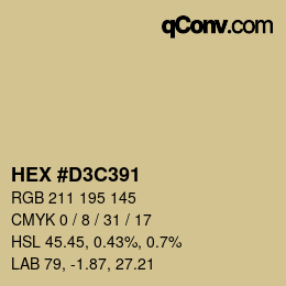 Color code: HEX #D3C391 | qconv.com