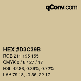 Color code: HEX #D3C39B | qconv.com