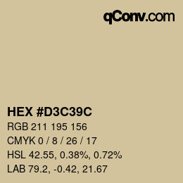 Color code: HEX #D3C39C | qconv.com