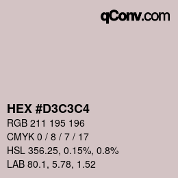 Color code: HEX #D3C3C4 | qconv.com