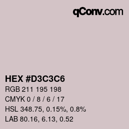 Color code: HEX #D3C3C6 | qconv.com