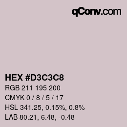 Color code: HEX #D3C3C8 | qconv.com