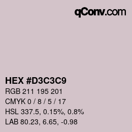Color code: HEX #D3C3C9 | qconv.com
