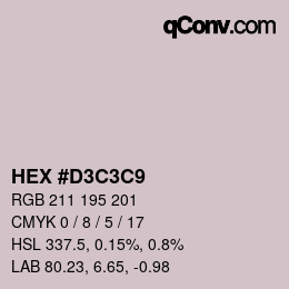 Farbcode: HEX #D3C3C9 | qconv.com