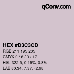 Color code: HEX #D3C3CD | qconv.com