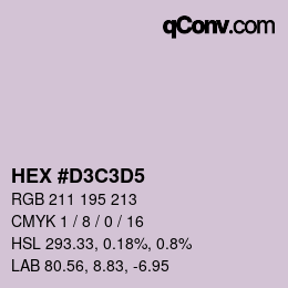 Código de color: HEX #D3C3D5 | qconv.com