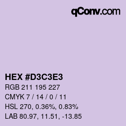 Farbcode: HEX #D3C3E3 | qconv.com