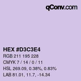 Color code: HEX #D3C3E4 | qconv.com