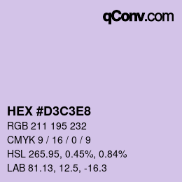 Color code: HEX #D3C3E8 | qconv.com