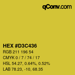 Color code: HEX #D3C436 | qconv.com
