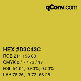 Color code: HEX #D3C43C | qconv.com