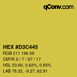 Color code: HEX #D3C445 | qconv.com