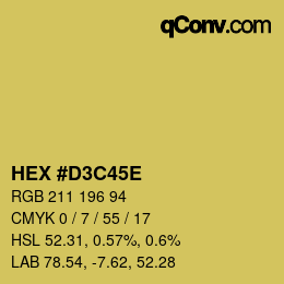 Color code: HEX #D3C45E | qconv.com