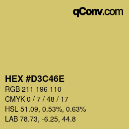 Color code: HEX #D3C46E | qconv.com