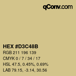 Color code: HEX #D3C48B | qconv.com