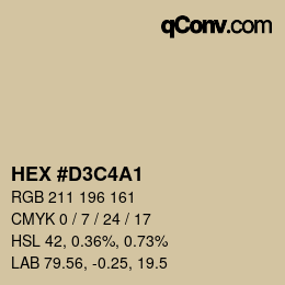Color code: HEX #D3C4A1 | qconv.com