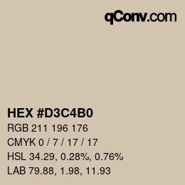 Color code: HEX #D3C4B0 | qconv.com