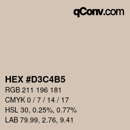 Color code: HEX #D3C4B5 | qconv.com